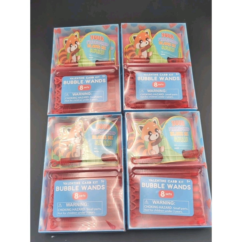Anker play Valentine card kit bubble wands 4 boxes 32 Valentines total